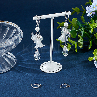 Anti-Tarnish 2 Pairs Rhodium Plated 925 Sterling Silver Hoop Earring Findings STER-BBC0005-98-1
