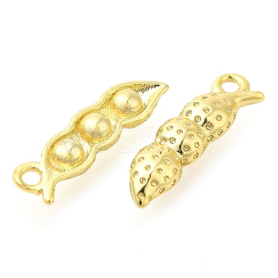 Bean Pod Rack Plating Brass Pendants Charms KK-S396-20-1