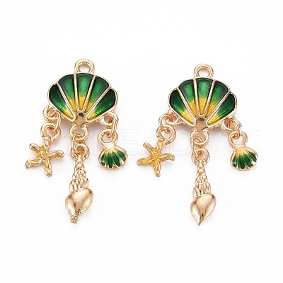 Alloy Enamel Pendants ENAM-S126-118A-NR-1