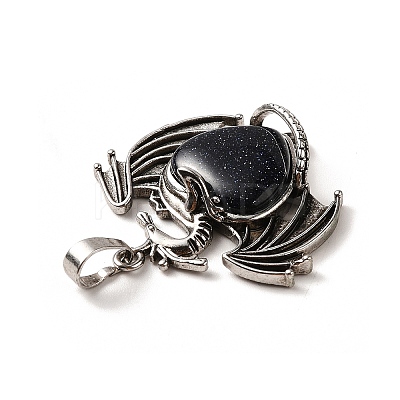 Synthetic Blue Goldstone Heart Pendants KK-K331-01AS-19-1