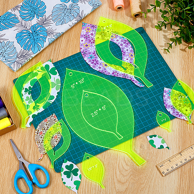 4Pcs 4 Style Acrylic Cardboard Town Template Sets DIY-WH0888-804A-1