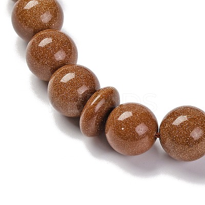 Synthetic Goldstone Beads Stretch Bracelets BJEW-A025-01L-1