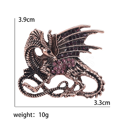 Dragon Rhinestone Pins PW-WG14714-01-1
