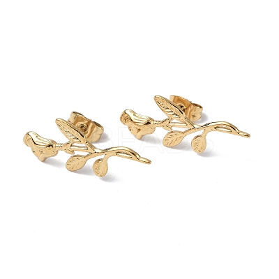 Ion Plating(IP) 304 Stainless Steel Flower of Life Stud Earrings for Women EJEW-F300-08G-1