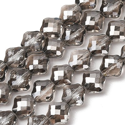 Electroplate Transparent Glass Beads Strands GL-CBA7A17-02A-12-1