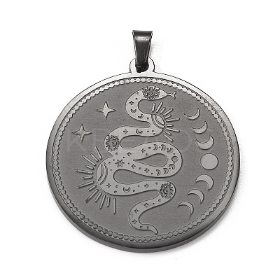 304 Stainless Steel Pendants STAS-P321-01EB-1
