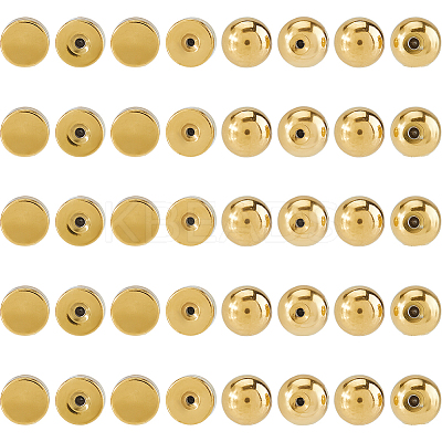 40Pcs 4 Styles 303 Stainless Steel Earring Nuts STAS-HS0001-58G-1