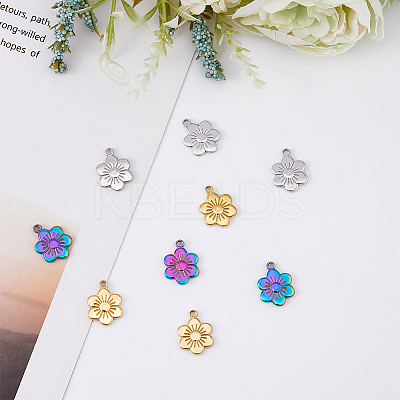 18Pcs 3 Colors 201 Stainless Steel Pendants STAS-DC0013-92-1