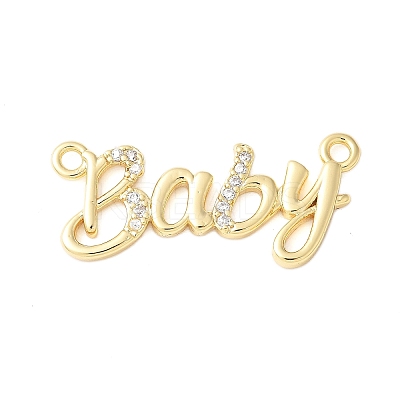 Brass Micro Pave Clear Cubic Zirconia Links KK-D357-03E-G-1
