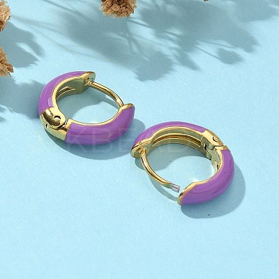 Ion Plating(IP) Enamel Hoop Earrings EJEW-G344-02G-1