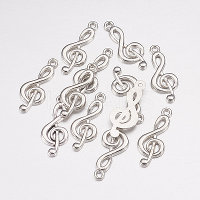 Tibetan Style Treble Clef Pendants TIBEP-R315-AS-LF-1