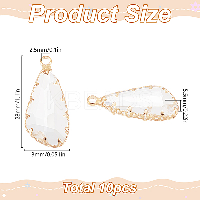 10Pcs Teardrop Glass Pendants FIND-GO0003-65-1