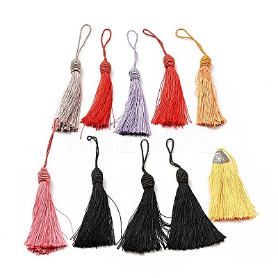 Nylon Tassel Pendant Decoration HJEW-P013-01M-1