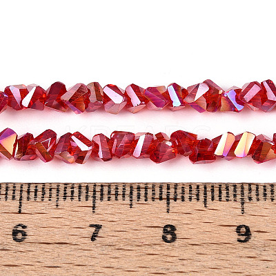 Electroplate Transparent Glass Beads Strands GLAA-N021-4mm-08-1