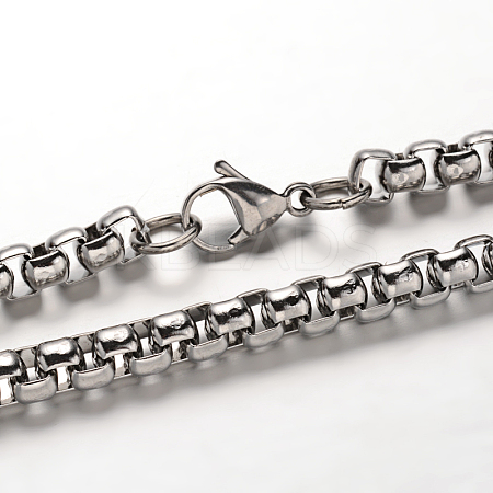 Non-Tarnish 304 Stainless Steel Box Chain Necklaces LS-NJEW-L347-09P-1