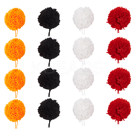 16Pcs 4 Colors Polyester Christmas Ball Ornament Accessories DIY-MA0006-37-1