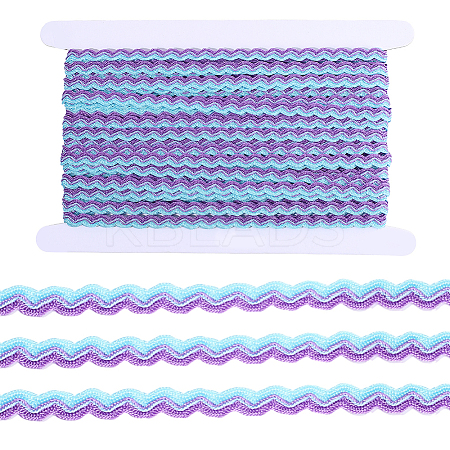 1 Roll Polyester with Paillette Wavy Fringe Trim Ribbon OCOR-GF0005-72B-1