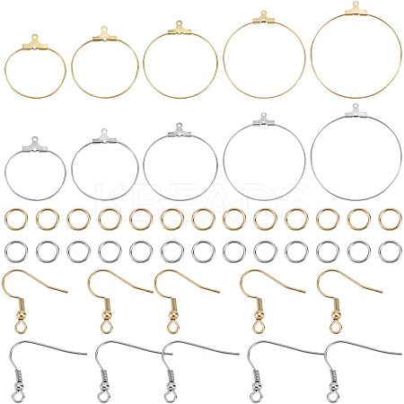 DIY Wire Wrap Ring Dangle Earring Making Kit DIY-UN0003-65-1