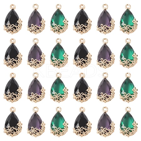18Pcs 3 Colors Transparent Glass Pendants GLAA-YW0004-52A-1