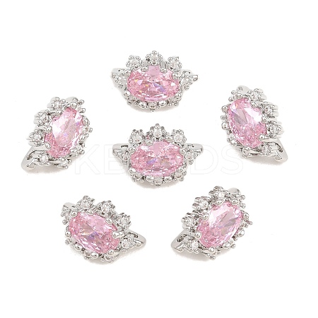 SHEGRACE Flower Brass Micro Pave Cubic Zirconia Spacer Bars XGRQ5K967-826P-1