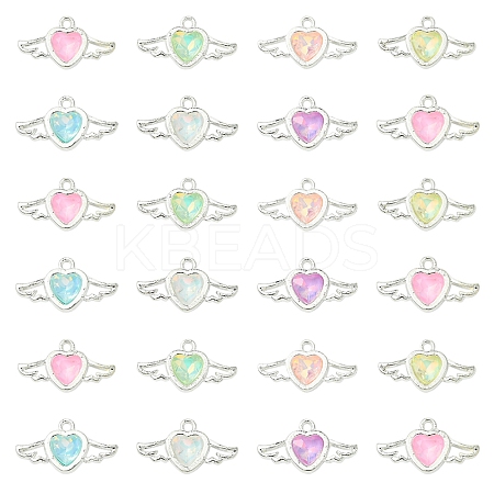 14Pcs 7 Colors Rack Plating Alloy Rhinestones Pendants FIND-FS0003-19-1