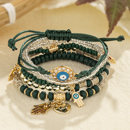 Acrylic Beaded Multi-strand Bracelets WG19AC5-09-1