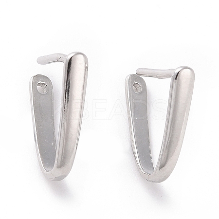 Anti-Tarnish Rhodium Plated 925 Sterling Silver Ice Pick Pinch Bails STER-D035-23P-01-1