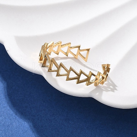 Triangle 304 Stainless Steel Open Cuff Ring for Women RJEW-M049-01G-04-1