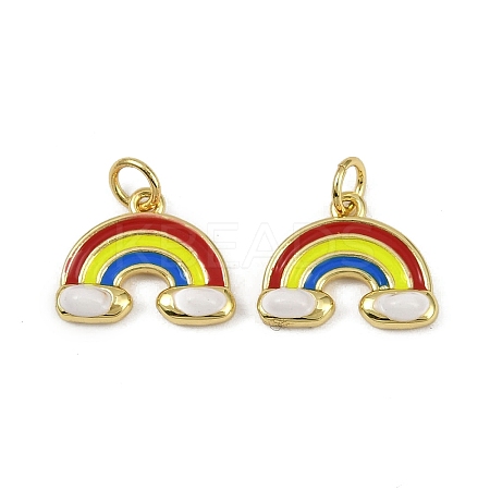 Brass Enamel Pendants KK-I358-010G-1