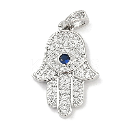 Brass Micro Pave Cubic Zirconia Pendants KK-Q028-64P-1