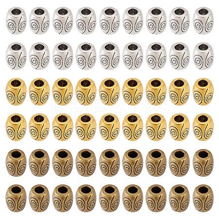 180Pcs 3 Colors Tibetan Style Alloy Beads TIBEB-GO0001-12-1