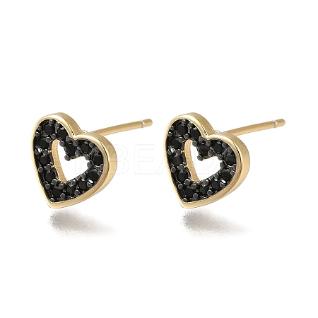 Rack Plating Brass Micro Pave Cubic Zirconia Stud Earring EJEW-C101-15G-1