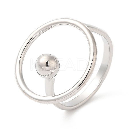 Brass Ring Open Cuff Ring for Women RJEW-G288-09P-1