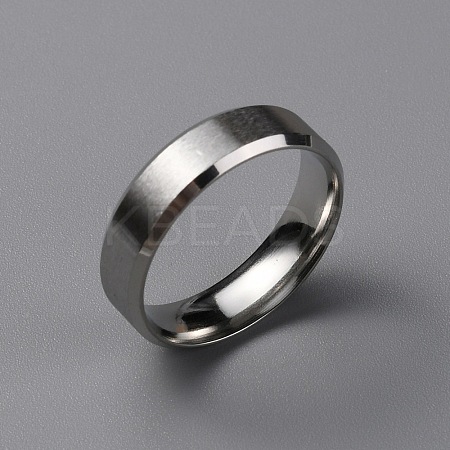 Matte Style 304 Stainless Steel Wide Band Finger Rings for Women Men LS-RJEW-WH0009-14E-P-1