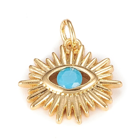 Brass Micro Pave Cubic Zirconia Pendants KK-O126-11G-1