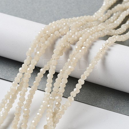 Electroplate Imitation Jade Glass Bead Strands EGLA-J047-3x2mm-F03-1