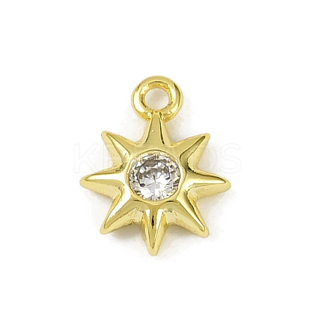 Brass Pave Clear Cubic Zirconia Pendants LS-KK-L238-12G-1