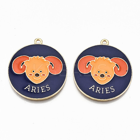Alloy Enamel Pendants ENAM-S126-031C-RS-1