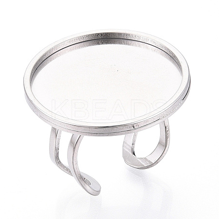 304 Stainless Steel Cuff Ring Findings STAS-S080-040I-P-1