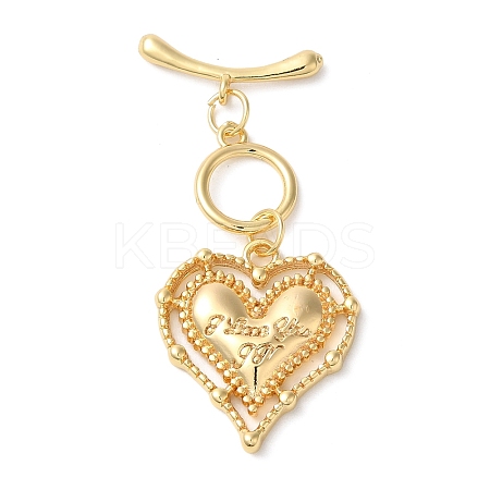 Brass Micro Pave Clear Cubic Zirconia Toggle Clasps KK-N254-80G-1