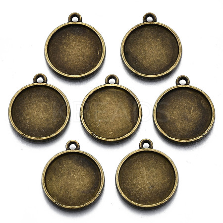 Tibetan Style Alloy Pendant Cabochon Settings TIBE-S322-002B-AB-NR-1