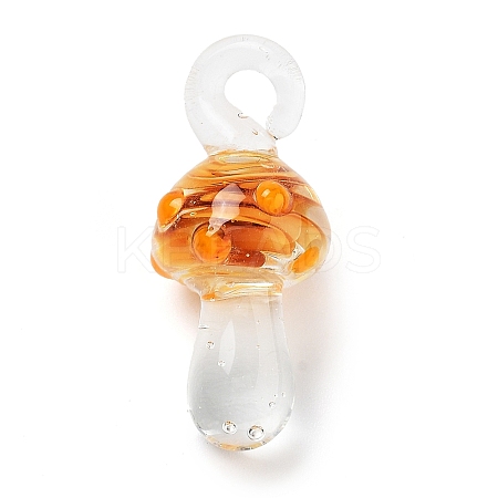Transparent Handmade Lampwork Pendants LAMP-T021-14G-1