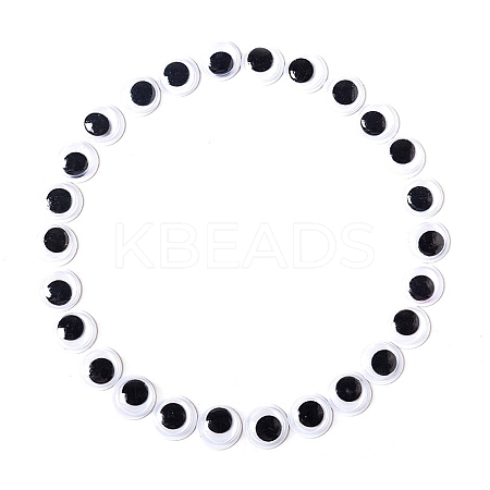 Black & White Plastic Wiggle Googly Eyes Cabochons LS-DOLL-PW0001-077C-1
