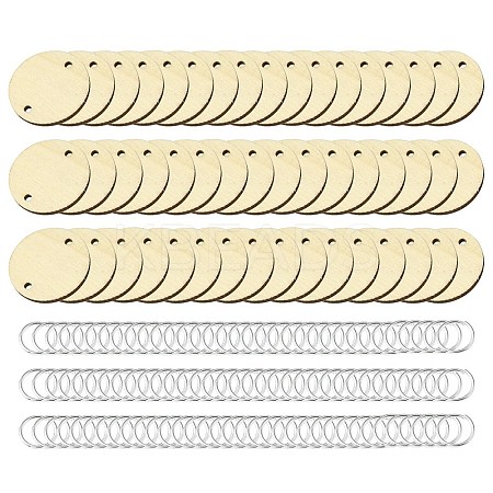 50Pcs Undyed Unfinished Wood Connector Charms WOOD-FS0001-11-1