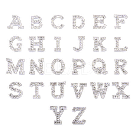 Alphabet Resin Rhinestone Patches DIY-TAC0005-45A-1