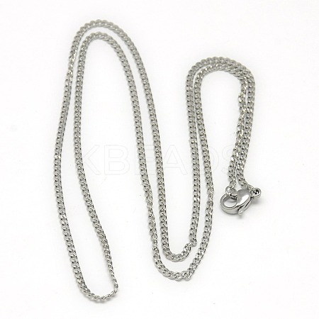 Tarnish Resistant Trendy Unisex 201 Stainless Steel Twisted Chain Necklaces NJEW-L043-44P-1