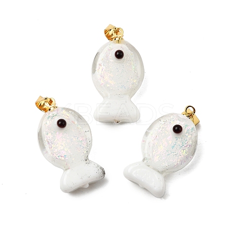 Handmade Dichroic Foil Lampwork Pendants X2-DICH-G001-01G-01-1