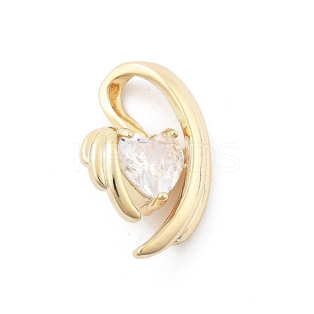 Brass Micro Pave Cubic Zirconia Pendants KK-D283-07G-1