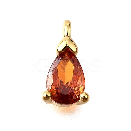 Brass Micro Pave Cubic Zirconia Pendants KK-D356-08F-G-1