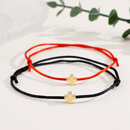 Adjustable Fibre Cord Bracelets RV4258-2-1
